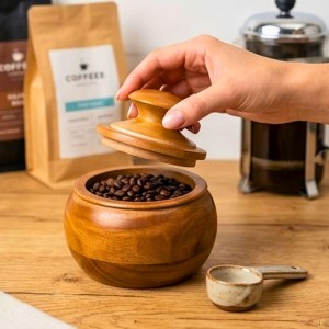 Handcrafted Wooden Jar with Lid | Multipurpose Storage Container for Kitchen, Sugar, salt,dry fruits & Home Décoration (Pack of 2) Handcrafted Wooden Jar with Lid | Multipurpose Storage Container for Kitchen, Sugar, salt,dry fruits & Home Décoration (Pack of 2)