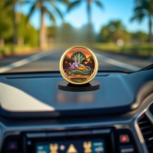 Car Desk/Table Top Lord Vishnu Metal Golden Photo Stand 2x2 Inches, Compact & Stylish Spiritual Display for Car, Home & Office (Pack of 1) (F18831) Car Desk/Table Top Lord Vishnu Metal Golden Photo Stand 2x2 Inches, Compact & Stylish Spiritual Display for Car, Home & Office (Pack of 1) (F18831)