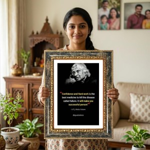 A.P.J. Abdul Kalam Quote Decorative Photo Frame With White Mount | Premium Wall & Tabletop Picture Frame | Home, Office & Temple Decoration | 10x14 Inch (Pack Of 1) (F31094)