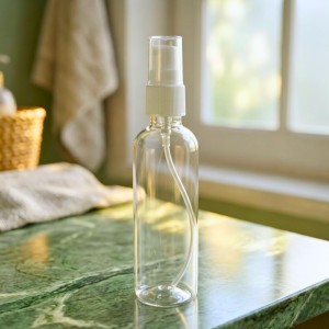 Transparent Plastic Spray Bottle with Fine Mist Sprayer | Refillable Empty Spray Bottle for Sanitizer, Hair Spray, Face Mist, Cleaning & Travel Use | Lightweight Bottle for Home & Salon Use 100ml