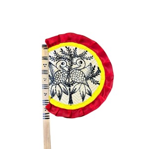 Handmade Bamboo Hand Fan (Hatpakha) â€“ Traditional Hand-Painted Handheld Fan for Cool Air, Home DÃ©cor, Festivals & Puja (Birds)