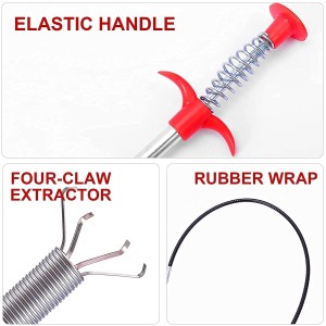 Drain Snake Clog Remover Tool | Flexible Grabber Pickup Cleaning Tool for Sink, Bathroom, Kitchen, Wash Basin & Pipe Drain Blockage Removal | Spring Wire Drain Cleaner (Pack of 1)