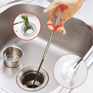 Drain Snake Clog Remover Tool | Flexible Grabber Pickup Cleaning Tool for Sink, Bathroom, Kitchen, Wash Basin & Pipe Drain Blockage Removal | Spring Wire Drain Cleaner (Pack of 1)