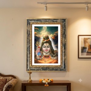 Guru Nanak Decorative Photo Frame With White Mount | Premium Wall & Tabletop Picture Frame | Home, Office & Temple Decoration | 12x16 Inch (Pack Of 1) (F33048)
