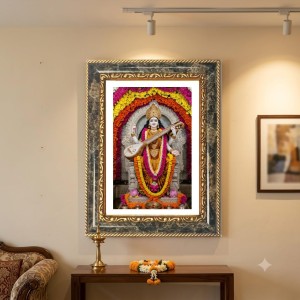 Goddess Saraswati Decorative Photo Frame With White Mount | Premium Wall & Tabletop Picture Frame | Home, Office & Temple Decoration | 8x12 Inch (Pack Of 1) (F31230) Goddess Saraswati Decorative Photo Frame With White Mount | Premium Wall & Tabletop Picture Frame | Home, Office & Temple Decoration | 8x12 Inch (Pack Of 1) (F31230)