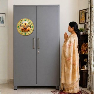 A. C. Bhaktivedanta Swami Prabhupada Fridge Magnet Wooden | Glossy Sublimation Print | 4x4 Inch | Strong Magnet Back | Decorative Magnet for Fridge, Almirah & Temple Decor (F23726)