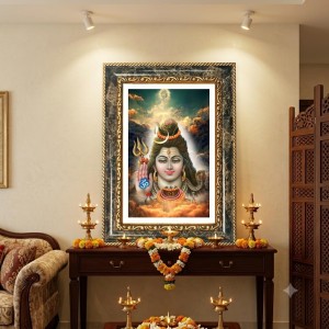 Guru Nanak Decorative Photo Frame With White Mount | Premium Wall & Tabletop Picture Frame | Home, Office & Temple Decoration | 12x16 Inch (Pack Of 1) (F33048)