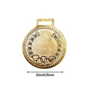 Gold Winner Medal for Sports & Competitions | Metallic Award Medal for School, Event, Games & Achievement Ceremony | Gold Finish Hanging Medal for Kids & Adults (Pack of 3)