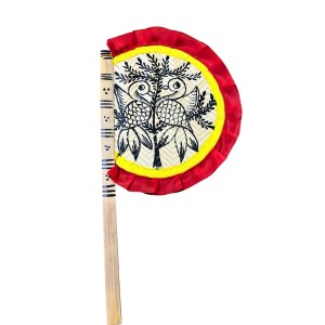 Handmade Bamboo Hand Fan (Hatpakha) â€“ Traditional Hand-Painted Handheld Fan for Cool Air, Home DÃ©cor, Festivals & Puja (Birds)