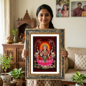 Lakshmi Decorative Photo Frame With White Mount | Premium Wall & Tabletop Picture Frame | Home, Office & Temple Decoration | 10x14 Inch (Pack Of 1) (F31464) Lakshmi Decorative Photo Frame With White Mount | Premium Wall & Tabletop Picture Frame | Home, Office & Temple Decoration | 10x14 Inch (Pack Of 1) (F31464)