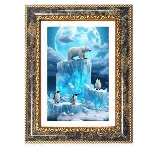 Polar Bear Decorative Photo Frame With White Mount | Premium Wall & Tabletop Picture Frame | Home, Office & Temple Decoration | 8x12 Inch (Pack Of 1) (F32433)
