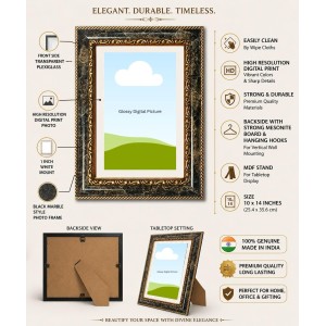 Brahma Decorative Photo Frame With White Mount | Premium Wall & Tabletop Picture Frame | Home, Office & Temple Decoration | 8x12 Inch (Pack Of 1) (F32397)