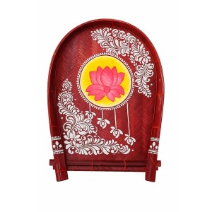 Handmade Bamboo Wedding Kulo for Bengali Boron & Khoi Dan | Traditional Hand-Painted Bamboo Kulo Tray for Wedding, Puja Decoration & Rituals | Eco-Friendly
