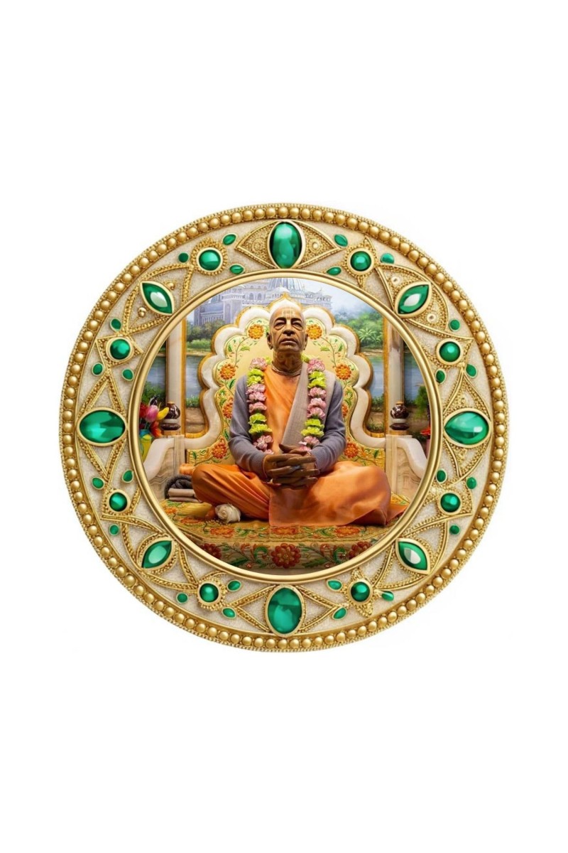 A. C. Bhaktivedanta Swami Prabhupada Fridge Magnet Wooden | Glossy Sublimation Print | 4x4 Inch | Strong Magnet Back | Decorative Magnet for Fridge, Almirah & Temple Decor (F23726)