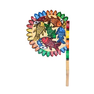Handmade Bamboo Hand Fan (Hatpakha) â€“ Traditional Hand-Painted Handheld Fan for Cool Air, Home DÃ©cor, Festivals & Puja (Multi)