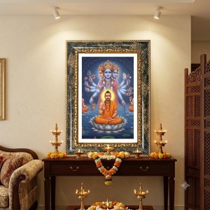 Brahma Decorative Photo Frame With White Mount | Premium Wall & Tabletop Picture Frame | Home, Office & Temple Decoration | 8x12 Inch (Pack Of 1) (F32397)