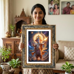 Ganeshaa Decorative Photo Frame With White Mount | Premium Wall & Tabletop Picture Frame | Home, Office & Temple Decoration | 8x12 Inch (Pack Of 1) (F32623) Ganeshaa Decorative Photo Frame With White Mount | Premium Wall & Tabletop Picture Frame | Home, Office & Temple Decoration | 8x12 Inch (Pack Of 1) (F32623)