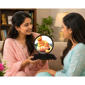 Car Dashboard Wooden Cat Made By Oranges Showpiece | 4 X 4.5 Inch Sublimation Printed Decorative Stand | 4 Mm MDF | Home Decor | Made in India (F33716)