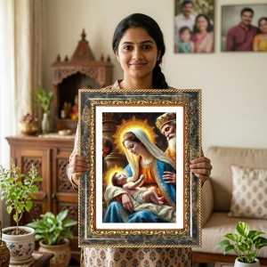 Venkateswara Decorative Photo Frame With White Mount | Premium Wall & Tabletop Picture Frame | Home, Office & Temple Decoration | 10x14 Inch (Pack Of 1) (F32381) Venkateswara Decorative Photo Frame With White Mount | Premium Wall & Tabletop Picture Frame | Home, Office & Temple Decoration | 10x14 Inch (Pack Of 1) (F32381)