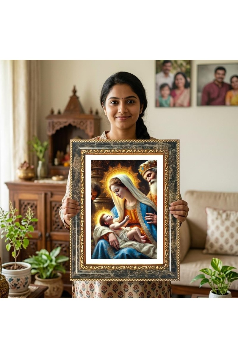 Venkateswara Decorative Photo Frame With White Mount | Premium Wall & Tabletop Picture Frame | Home, Office & Temple Decoration | 10x14 Inch (Pack Of 1) (F32381)