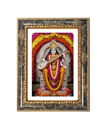 Goddess Saraswati Decorative Photo Frame With White Mount | Premium Wall & Tabletop Picture Frame | Home, Office & Temple Decoration | 8x12 Inch (Pack Of 1) (F31230)