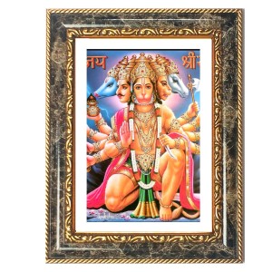 Hanuman Decorative Photo Frame With White Mount | Premium Wall & Tabletop Picture Frame | Home, Office & Temple Decoration | 8x12 Inch (Pack Of 1) (F33239)