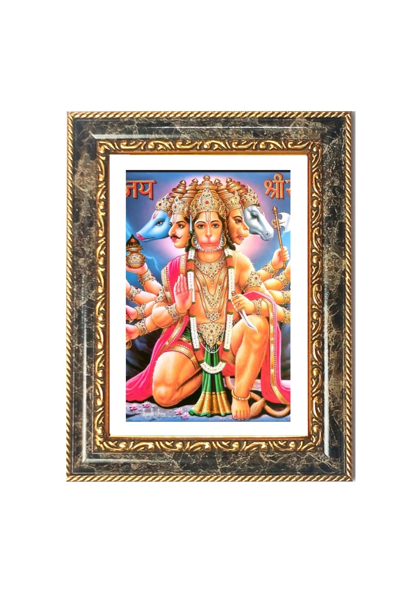 Hanuman Decorative Photo Frame With White Mount | Premium Wall & Tabletop Picture Frame | Home, Office & Temple Decoration | 8x12 Inch (Pack Of 1) (F33239)