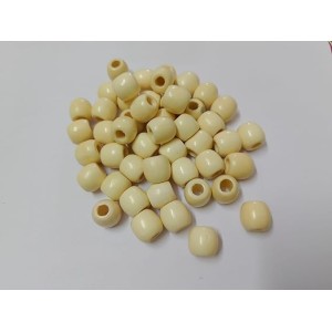 HiTechMArt 100pcs Wooden Beads – 12mm Round Loose Wood Beads for DIY Jewelry Making, Craft Projects, Hair Braiding & Decorations – Smooth Polished Finish (Natural Cream)