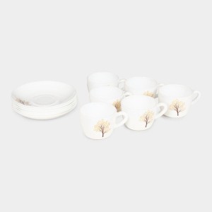 Hitech Sales 130 ml Opalware Cup & Saucer Set White | Microwave Safe Ceramic Cup Hitech Sales 130 ml Opalware Cup & Saucer Set White | Microwave Safe Ceramic Cup