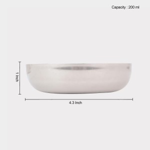 200 ml Steel Bowl 1X 4.3 in (Pack of 1) 200 ml Steel Bowl 1X 4.3 in (Pack of 1)