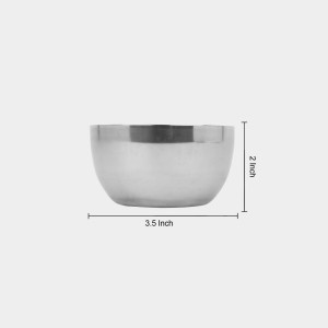 180 ml Stainless Steel Bowl, 2 X 3.5 in (Pack of 1) 180 ml Stainless Steel Bowl, 2 X 3.5 in (Pack of 1)