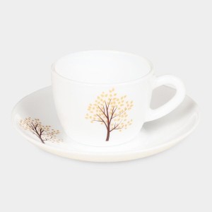 Hitech Sales 130 ml Opalware Cup & Saucer Set White | Microwave Safe Ceramic Cup Hitech Sales 130 ml Opalware Cup & Saucer Set White | Microwave Safe Ceramic Cup