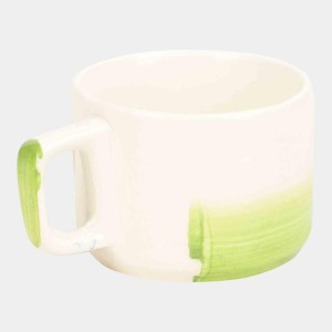 Hitech Sales 100 ml Stoneware Cup White & Green | Microwave Safe Ceramic Cup | Ideal for Daily Use Hitech Sales 100 ml Stoneware Cup White & Green | Microwave Safe Ceramic Cup | Ideal for Daily Use