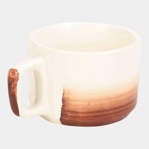 Hitech Sales 100 ml Stoneware Cup White & Brown | Microwave Safe Ceramic Cup | Ideal for Daily Use Hitech Sales 100 ml Stoneware Cup White & Brown | Microwave Safe Ceramic Cup | Ideal for Daily Use