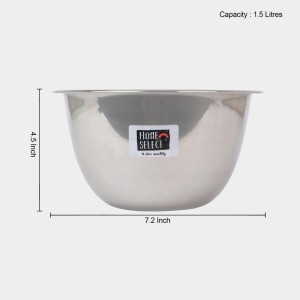 1.5 L Stainless Steel Bowl, 4.5 X 7.2 in (Pack of 1) 1.5 L Stainless Steel Bowl, 4.5 X 7.2 in (Pack of 1)
