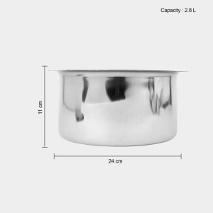 2.8 L Stainless Steel Patila, 1 1 X 24 cm (Pack of 1)