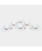 Hitech Sales 130 ml Opalware Cup & Saucer Set Red | Microwave Safe Ceramic Cup | Ideal for Daily Use Hitech Sales 130 ml Opalware Cup & Saucer Set Red | Microwave Safe Ceramic Cup | Ideal for Daily Use