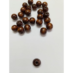 HiTechMArt 100pcs Wooden Beads – 12mm Round Loose Wood Beads for DIY Jewelry Making, Craft Projects, Hair Braiding & Decorations – Smooth Polished Finish (Dark Brown)