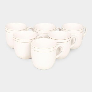 HiTech Sales 120 ml Stoneware Cup Set - Set of 6 (White) | Microwave Safe & Durable | Ideal for Tea & Coffee HiTech Sales 120 ml Stoneware Cup Set - Set of 6 (White) | Microwave Safe & Durable | Ideal for Tea & Coffee