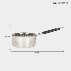 800 ml Stainless Steel Saucepan, 1 4 cm Dia. (Pack of 1) 800 ml Stainless Steel Saucepan, 1 4 cm Dia. (Pack of 1)