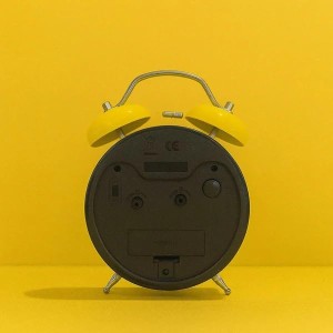 Cute Yellow Smiley Face Alarm Clock for Kids & Adults | Vintage Twin Bell Design | Loud Alarm | Battery Operated Cartoon Table Clock for Bedroom, Study & Home D&eacute;cor | Pack of 1 (Inner Design May Vary)