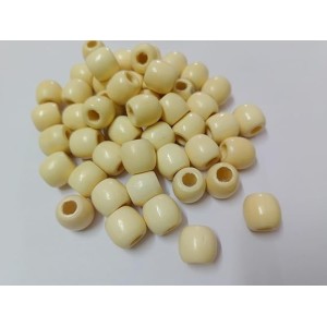HiTechMArt 100pcs Wooden Beads – 12mm Round Loose Wood Beads for DIY Jewelry Making, Craft Projects, Hair Braiding & Decorations – Smooth Polished Finish (Natural Cream)