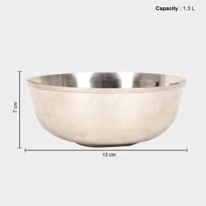 1.3 L Stainless Steel Serving Bowl, 1 8 X 7 cm (Pack of 1) 1.3 L Stainless Steel Serving Bowl, 1 8 X 7 cm (Pack of 1)