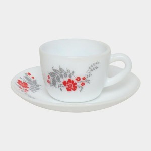 Hitech Sales 130 ml Opalware Cup & Saucer Set Red | Microwave Safe Ceramic Cup | Ideal for Daily Use Hitech Sales 130 ml Opalware Cup & Saucer Set Red | Microwave Safe Ceramic Cup | Ideal for Daily Use