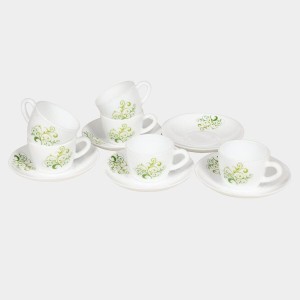 Hitech Sales 120 ml Opalware Cup & Saucer Set Green | Microwave Safe Ceramic Cup | Ideal for Daily Use Hitech Sales 120 ml Opalware Cup & Saucer Set Green | Microwave Safe Ceramic Cup | Ideal for Daily Use