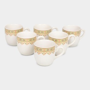 Hitech Sales 120 ml Stoneware Cup Set of 3 White | Durable & Microwave Safe | Set for Tea/Coffee Elegant Design Hitech Sales 120 ml Stoneware Cup Set of 3 White | Durable & Microwave Safe | Set for Tea/Coffee Elegant Design