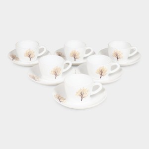 Hitech Sales 130 ml Opalware Cup & Saucer Set White | Microwave Safe Ceramic Cup Hitech Sales 130 ml Opalware Cup & Saucer Set White | Microwave Safe Ceramic Cup