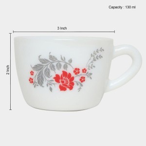 Hitech Sales 130 ml Opalware Cup & Saucer Set Red | Microwave Safe Ceramic Cup | Ideal for Daily Use Hitech Sales 130 ml Opalware Cup & Saucer Set Red | Microwave Safe Ceramic Cup | Ideal for Daily Use