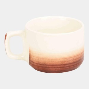Hitech Sales 100 ml Stoneware Cup White & Brown | Microwave Safe Ceramic Cup | Ideal for Daily Use Hitech Sales 100 ml Stoneware Cup White & Brown | Microwave Safe Ceramic Cup | Ideal for Daily Use