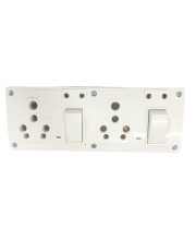 4 Universal Socket with 2 Switch Wall Plate, Multi Plug Electrical Outlet Board, Heavy Duty ABS, Home & Office Power Extension Wall Socket 4 Universal Socket with 2 Switch Wall Plate, Multi Plug Electrical Outlet Board, Heavy Duty ABS, Home & Office Power Extension Wall Socket